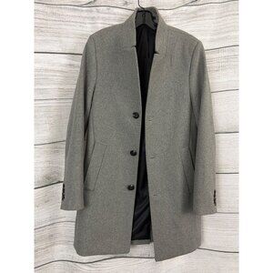 Mens H&M Gray Wool-Blend Overcoat Size 36R